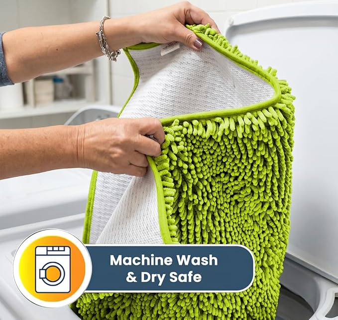 Muddy Mat® | Super Water Absorbent Door Mat Indoor, Microfiber Quick Dry Chenille Entryway Rug,Slip Resistant Front Door Mat,Indoor Mats for Entryway,Machine Washable Pet Rug, Spring Green 30" x 48"