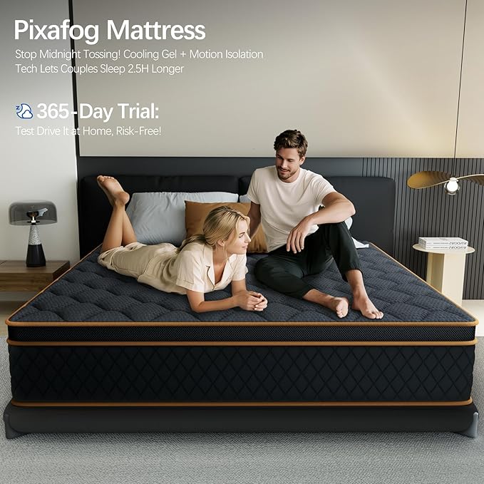 Full Mattress- 12 Inch Hybrid Firm Support with Pocketed Coils & Cooling Gel Memory Foam | Orthopedic Back Pain Relief | Breathable| Full Size Mattresses in a Box