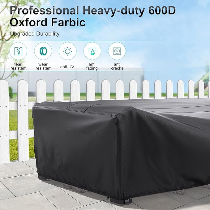 Patio Furniture Covers, Heavy Duty Outdoor Furniture Cover Waterproof, Sectional Sofa Set Covers Table and Chair Set Cover, 98"L×78"W×30"H