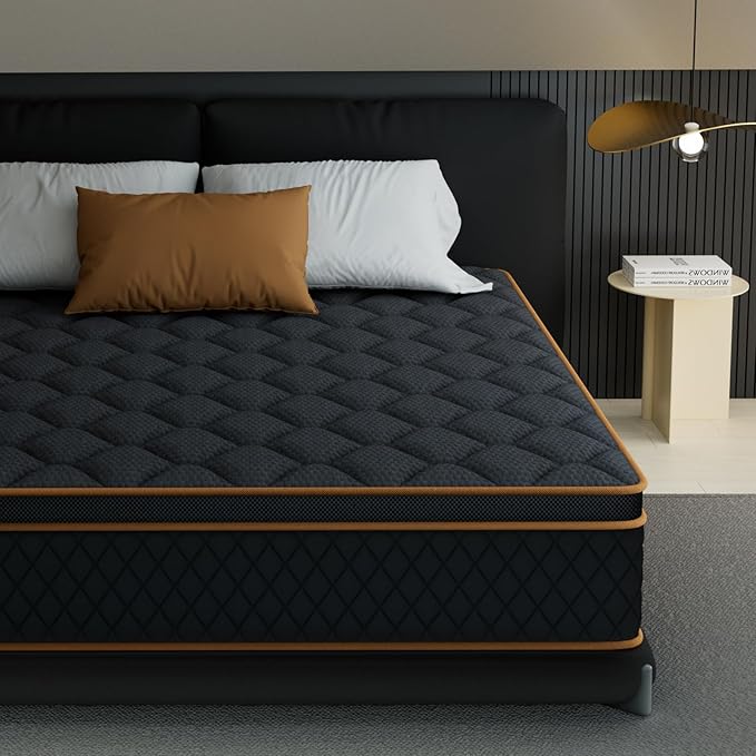 King Mattress- 10 Inch Hybrid Firm Support with Pocketed Coils & Cooling Gel Memory Foam | Orthopedic Back Pain Relief | Breathable | King Size Mattresses in a Box