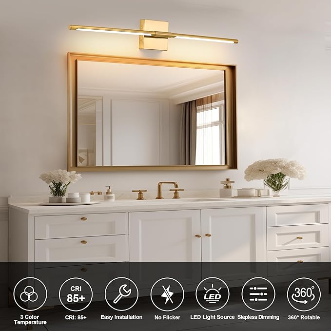 Morauroral Gold Rechargeable Wall Sconces Set of 2, 10000mAh Battery Operated