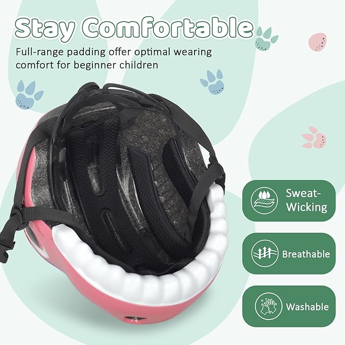 Dinosaur Bike Helmet for 1-3-5-8 Toddler Baby Kids, Lightweight Bicycle Helmet for Cycling Skateboard Roller Skate & Multi-Sports,2 Sizes for Boys and Girls
