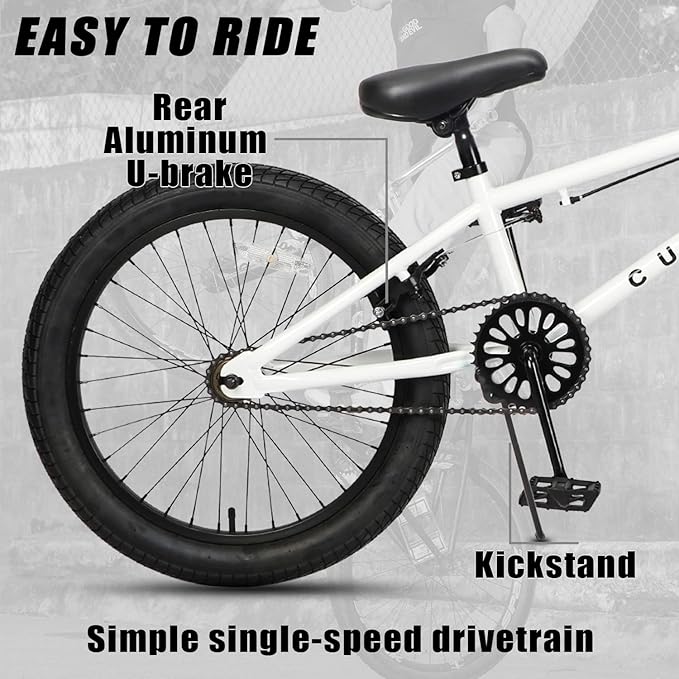 Freestyle BMX Bike, 18 20 Inch Kids Bicycle for 5-13 Years Old Kids and Beginner Level Rider, Multiple Colors