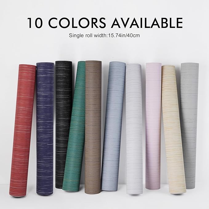 Blue Grasscloth Peel and Stick Wallpaper Texture Contact Paper A Set of 15.7" X
