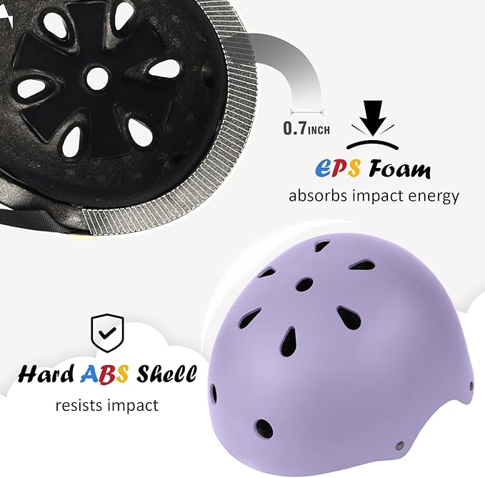 Kids Bike Helmet, Adjustable and Multi-Sport, from Toddler to Youth, 3 Sizes