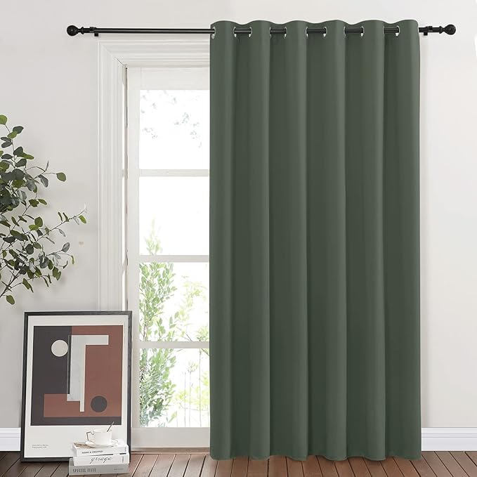 NICETOWN Sliding Door Curtains 84 inches Long, Grommet Blackout Thermal Patio
