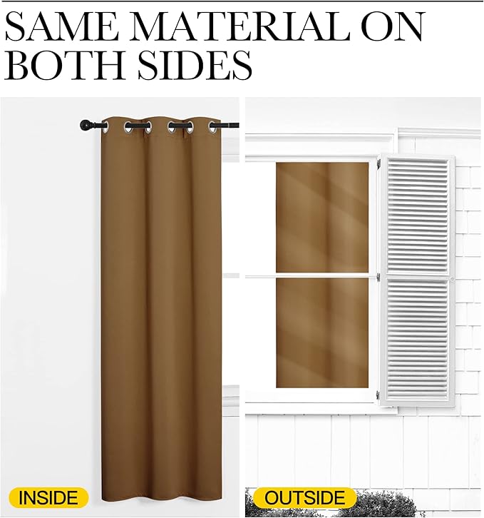 NICETOWN Sleek Blackout Curtains 68 inches Length