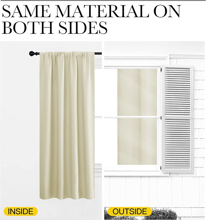NICETOWN Blackout Curtains for Living Curtains, Room Darkening Curtains &