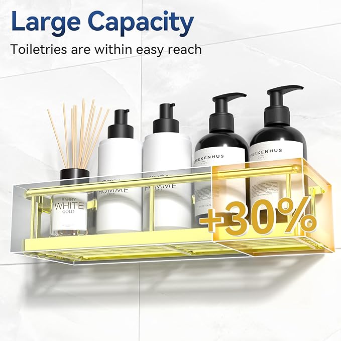 YASONIC Shower Caddy Adhesive, No Drill Bathroom Shower Organizers,