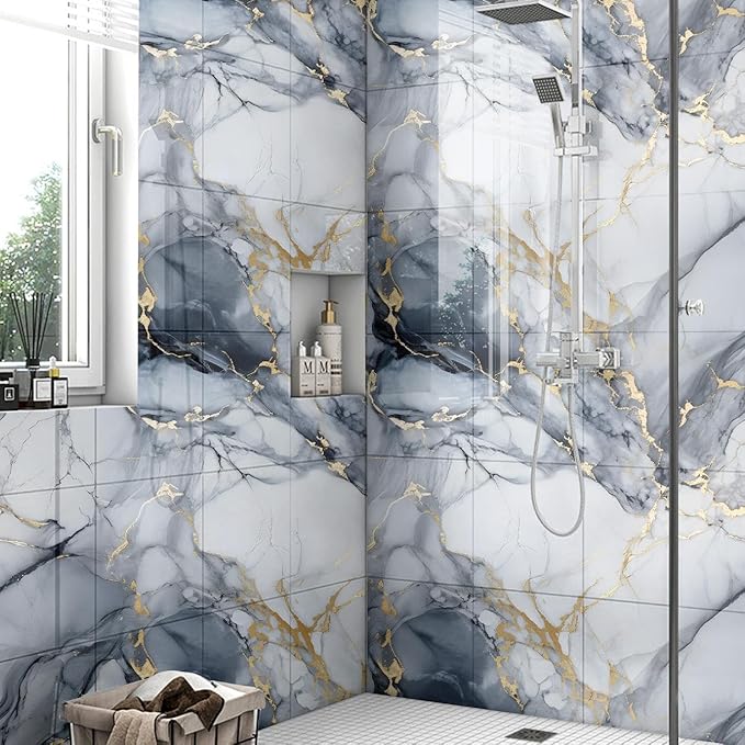 Chejiaye Thick 10pcs Marble Peel and Stick Backsplash Surface Waterproof Wall