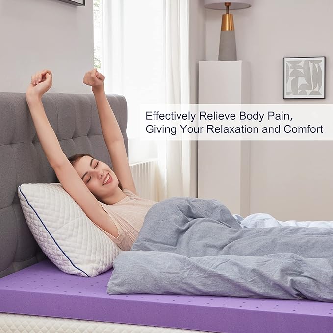 SINWEEK Mattress Topper Twin XL, 2 Inch Gel Memory Foam Mattress Topper College Dorm Ventilated Soft Mattress Pad, Bed Topper, CertiPUR-US Certified