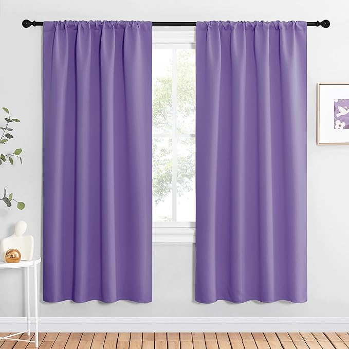 NICETOWN Blackout Curtains for Living Curtains, Lilac Purple, 2 Panels