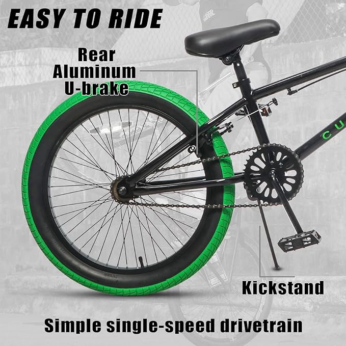 Freestyle BMX Bike, 18 20 Inch Kids Bicycle for 5-13 Years Old Kids and Beginner Level Rider, Multiple Colors