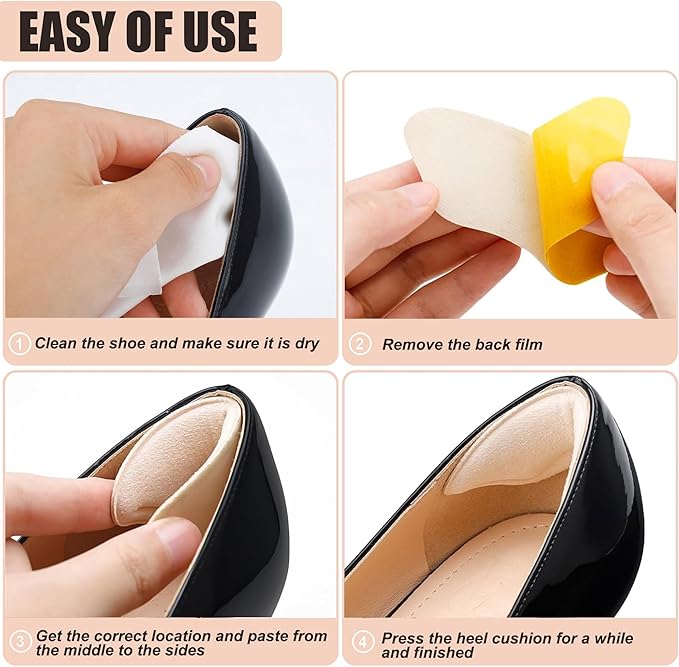 Ball of Foot Cushions,Metatarsal Pads for Women,Heel Cushion Pads, Heel Grips Liners for Heel Pain Relief, Blisters,Friction, Non-Slip Shoe Inserts for Loose Shoes,Shoe Fillers Make Shoes Fit Tighter