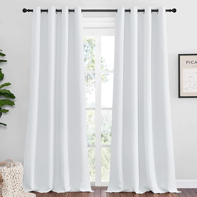 NICETOWN Room Darkening Curtain Panels, 2 Panels, 55 inches W x 108 inches