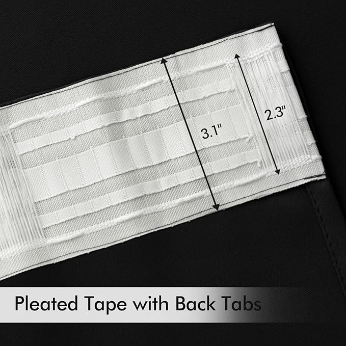 MIULEE Black Back Tab Blackout Curtains 84 Inch Length 2 Panels Set