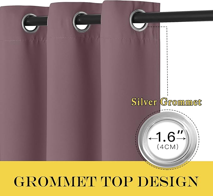 NICETOWN Blackout Sliding Glass Door Curtains, Room Darkening Thermal Insulated