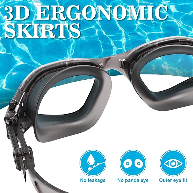 WIN.MAX Polarized Swimming Goggles Swim Pool Goggles Anti Fog Anti UV No Leakage Clear Vision for Men Women Adults Teenagers
