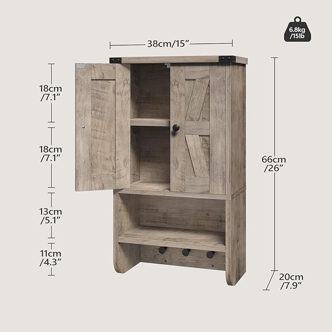 MAHANCRIS Bathroom Wall Cabinet, Farmhouse Medicine Cabinet