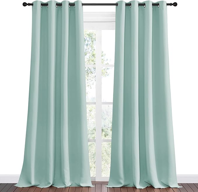 NICETOWN Aqua Blue Blackout Curtains