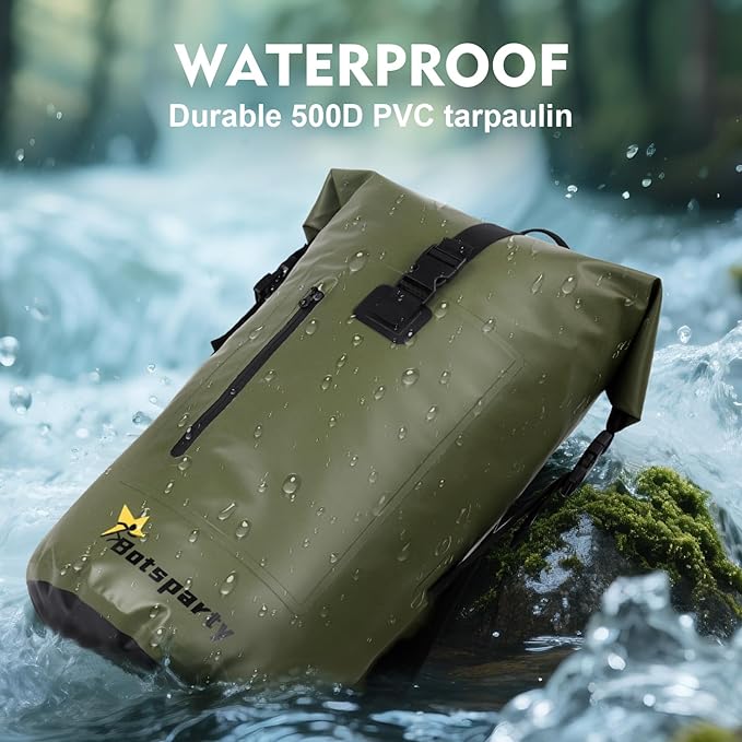 Waterproof Dry Bag Backpack - 25L/35L Lightweight Hiking Pack with Zippered Pocket for Camping, Kayaking, Travel, Hiking, Fishing, Outdoor Enthusiasts（35L）