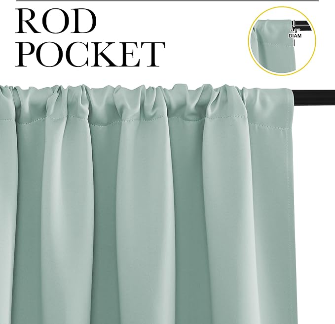 NICETOWN Curtains for Living Room 2 Panels, Rod Pocket Thermal Drapes for