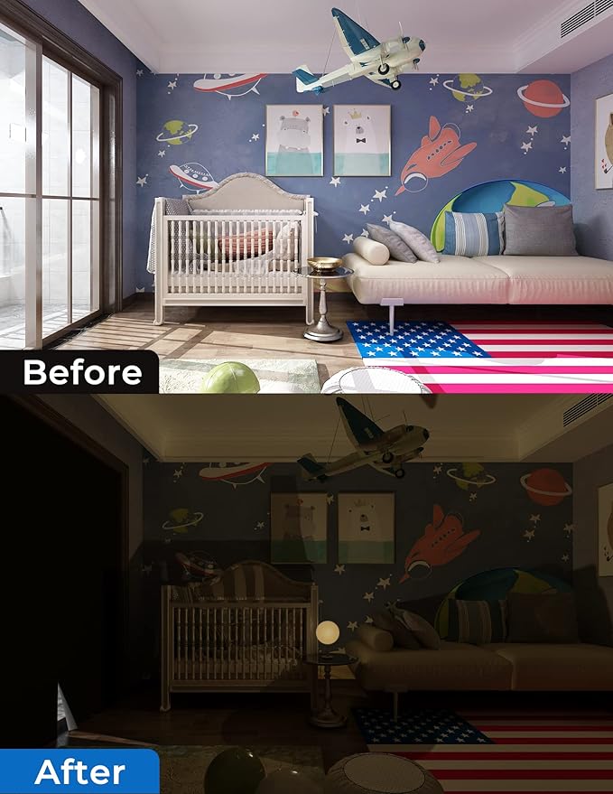Sumobaby Blackout Curtains for Bedroom Portable 34"x40", No Drill Blackout
