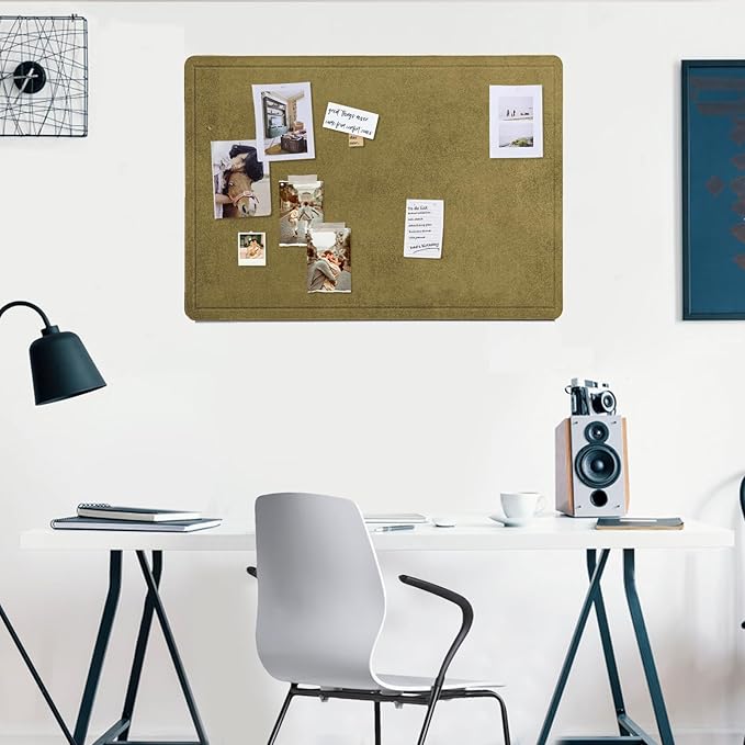 Bulletin Board, 24 x 18 inches Felt Board Decorative Pin Board, Cork Board