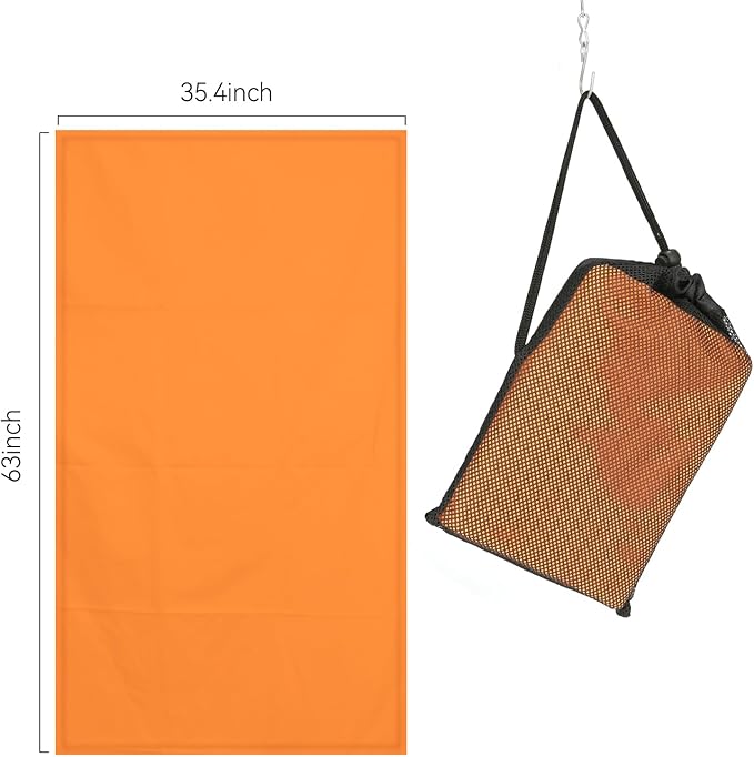 Microfiber Beach Towel-Perfect for Travel, Sports, Camping, Swimming, Yoga, Gym- Quick Dry, Sand Free, Compact, Lightweight, Absorbent (Orange,Small(101x50cm, 40x20”))