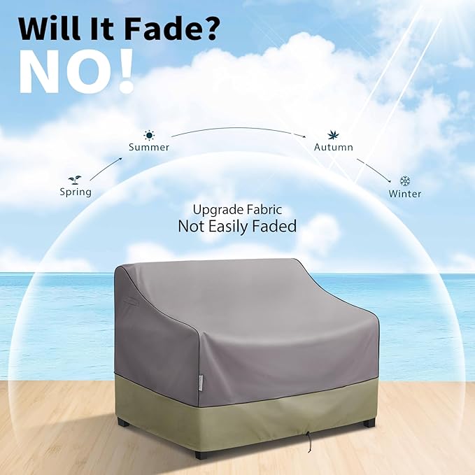 KylinLucky Outdoor Patio Sofa Cover fit 76 x 40 x 33 inch, 75 x 39, 74 x 38 Waterproof Weatherproof Heavy Duty 600D Garden Furniture Cover for Outside Sofa Couch