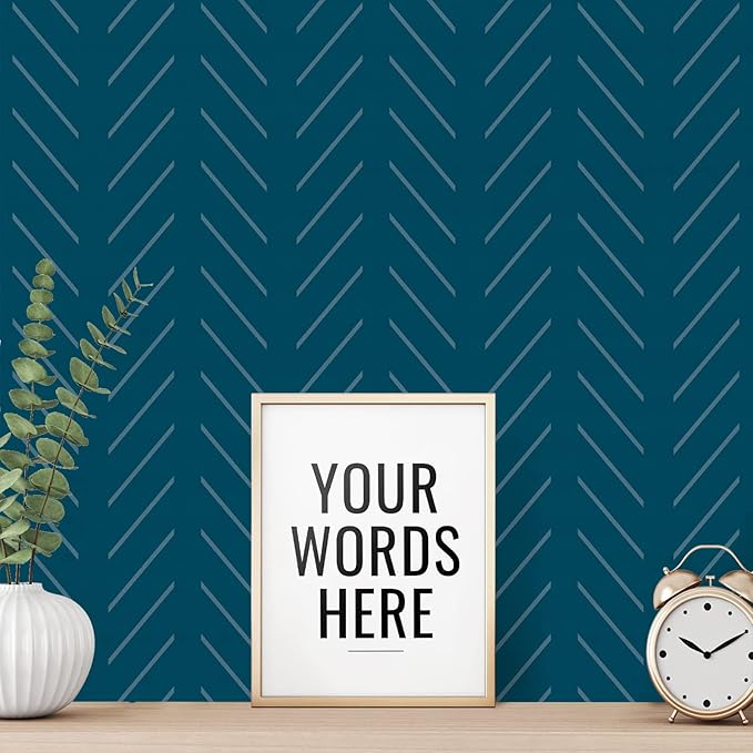 Erfoni Blue and White Peel and Stick Wallpaper Modern Herringbone Contact Paper