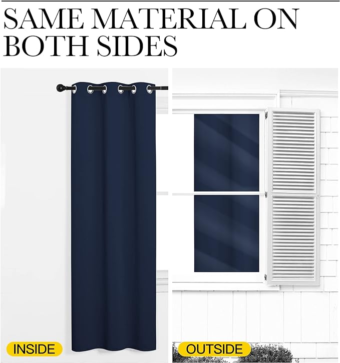 NICETOWN Navy Blackout Curtains