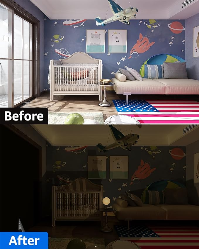 Sumobaby Blackout Curtains Portable 15"x48", NoDrill Black Out Window Cover