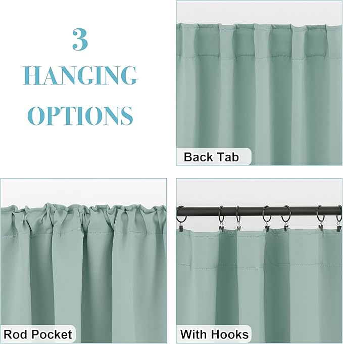 RYB HOME Bathroom Curtains Blackout
