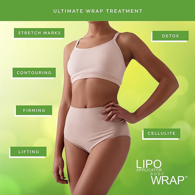 Ultimate Body Wrap with Guarana, Green Tea, and Seaweed Works for Stomach Belly Legs Arms Abdomen 6 Wraps