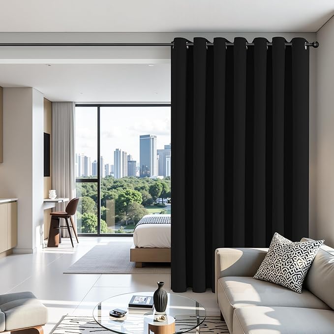 Joydeco Blackout Patio Sliding Door Curtains 84 Inches Long, Grommet Privacy