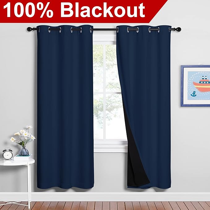 NICETOWN Full Shade Curtain Panels, Pair of Energy Smart & Noise Blocking Out