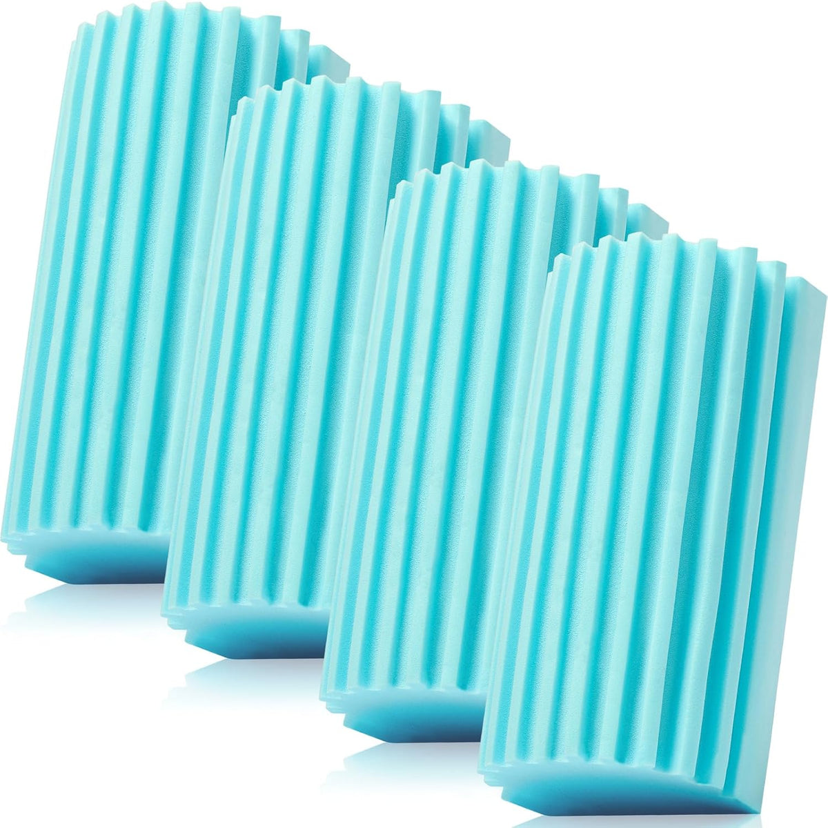 4 Pack Damp Dusting Sponge Duster, Blue Dust Cleaning Sponge, Reusable Household Cleaning Sponge Tool for Blinds, floorboards, Fan Blades, Vents, Glass, Railings, Mirrors
