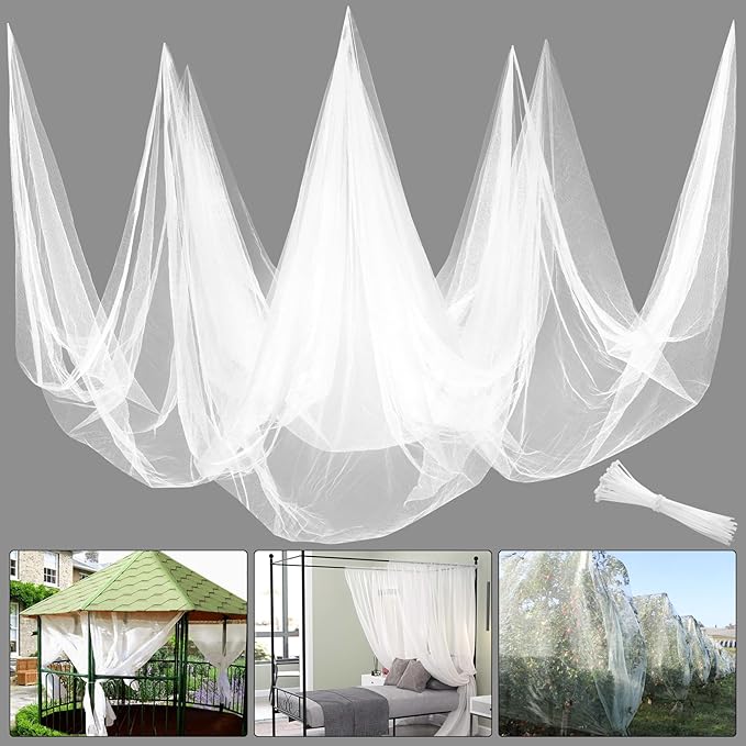39 x 10 Ft Mosquito Netting for Patio, White Mosquito Net for Garden Protection Patio Screen Mesh Bird Insect Netting, Vegetables Fruits Garden Mesh Cover Pest Barrier from Birds Cicada Bugs