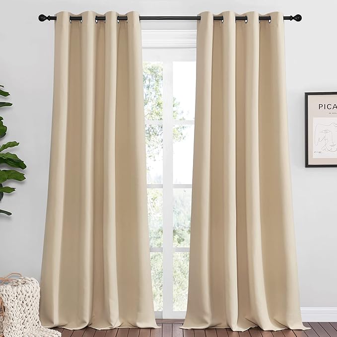 NICETOWN Bedroom Blackout Curtains Panels, 1 Pair, 55 inches by 94 Inch