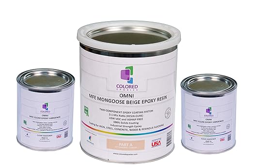 colored epoxies Mongoose Beige Epoxy Resin for Bar Tops, Table Tops, Wood, Concrete, Epoxy Art & Crafts 1.5 Gallon
