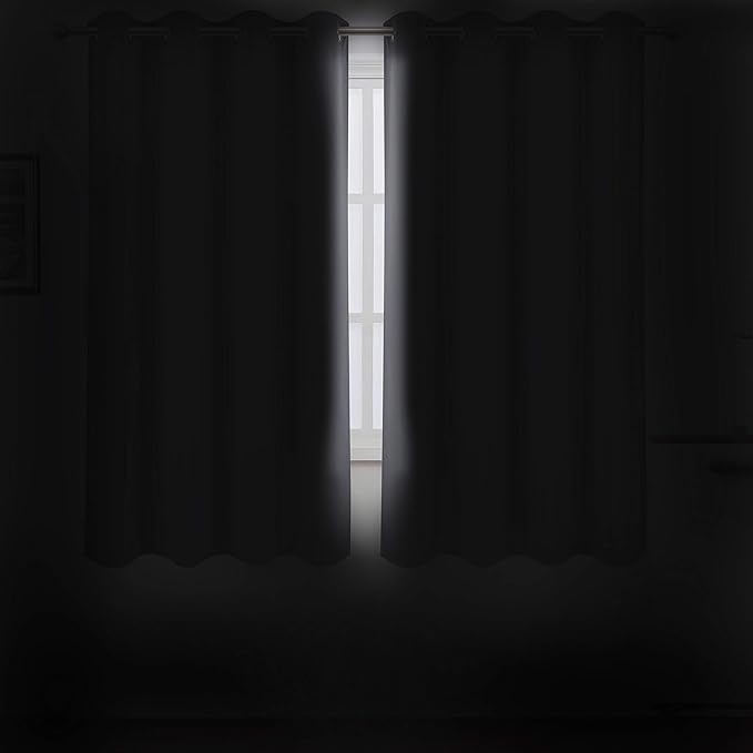 LEMOMO Frost Grey Blackout Curtains 66 x 63 Inch Length/Set of 2 Curtain