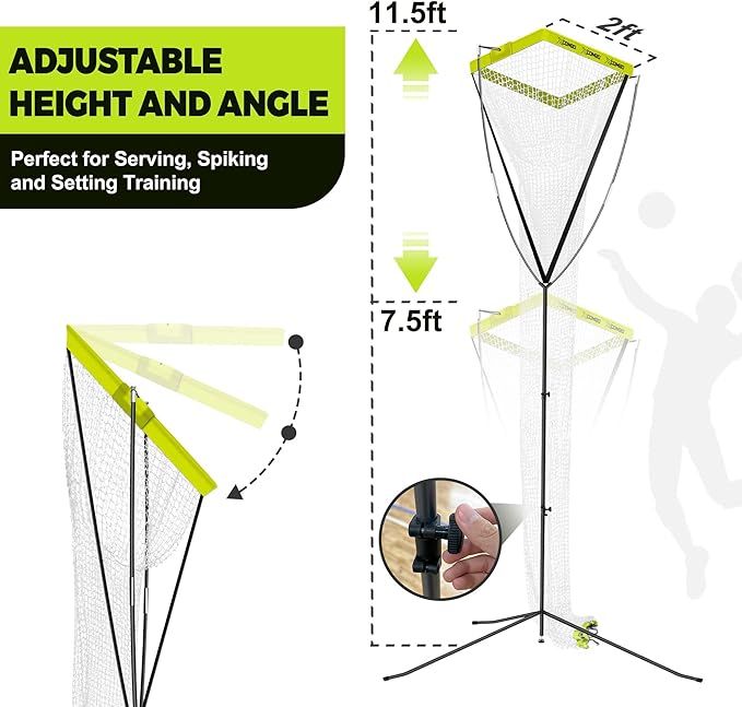 Volleyball Setter Trainer Net, Adjustable Height for Indoor and Outdoor Practice, Perfect for Serving, Spiking, and Setting Training Equipment