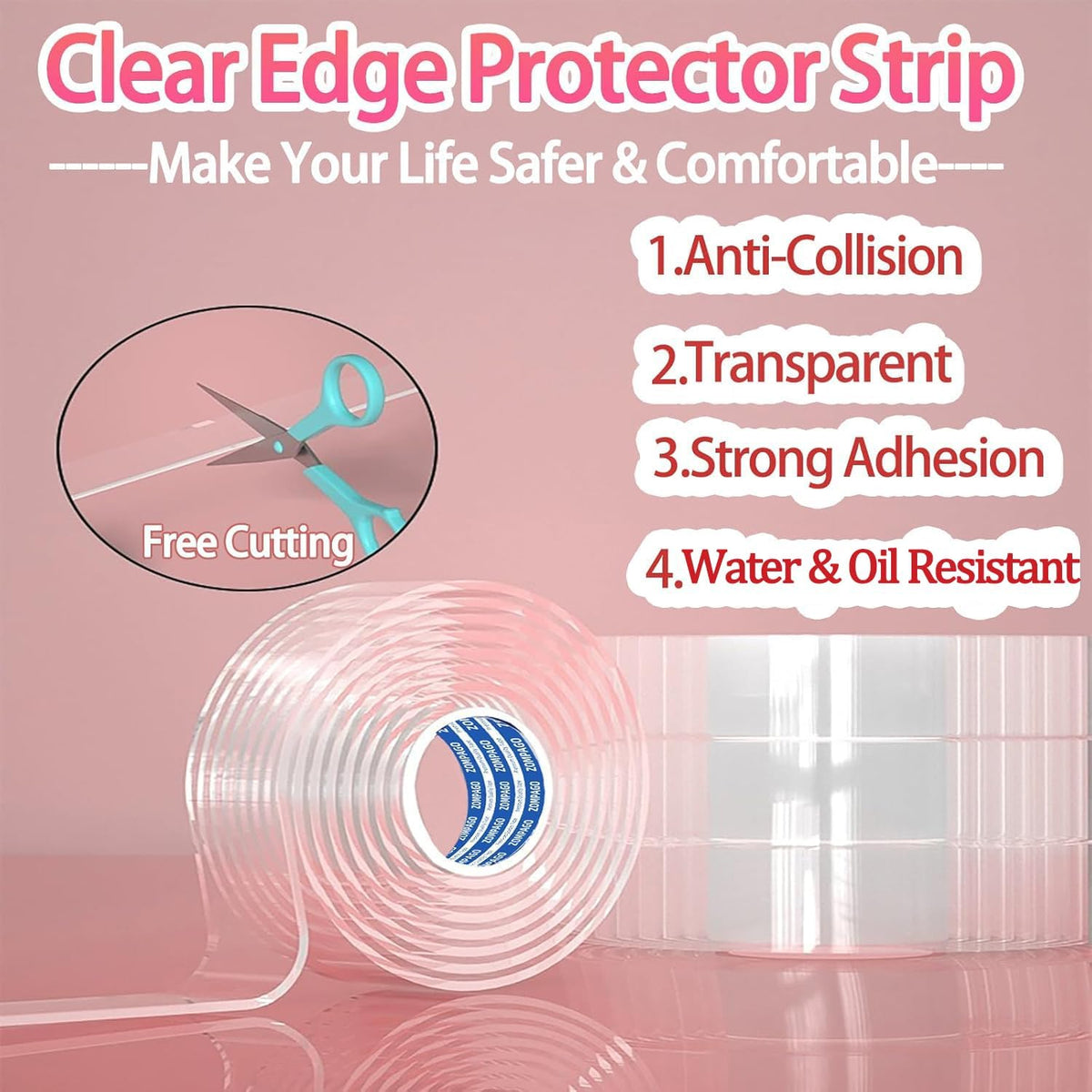 Clear Soft Corner Protectors for Furniture Strip,2in x13FT,2 Rolls,Sharp Edge & Table Bumper,Window Edge,Wall Protector, Soft Corner Guards Safe for Proof,Table Corner Protectors in Family
