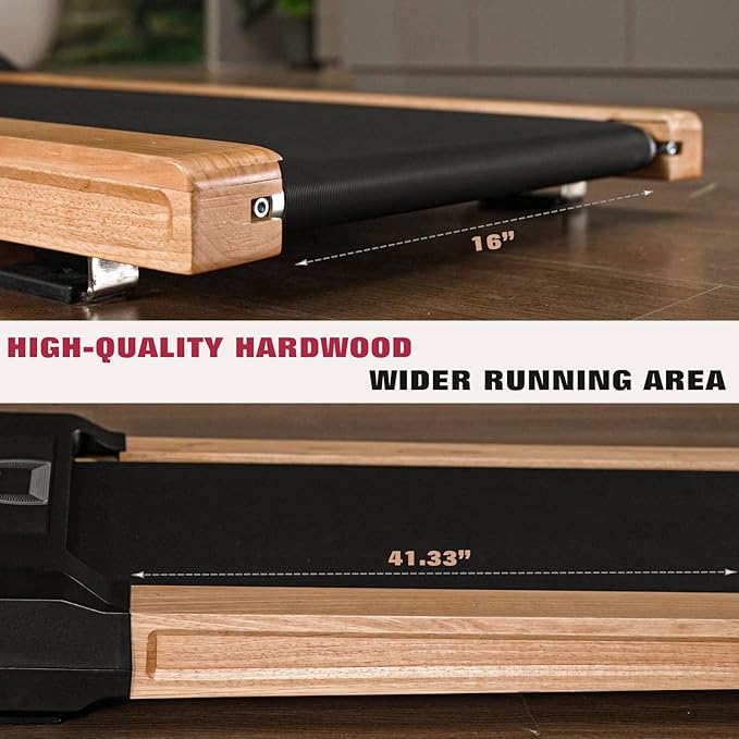 Walking Pad, High Grade Wood Under Desk Treadmill 300LBS Capacity, Max 2.5 HP Electric Treadmill for Home Office Installation-Free with Remote Control LED Display High