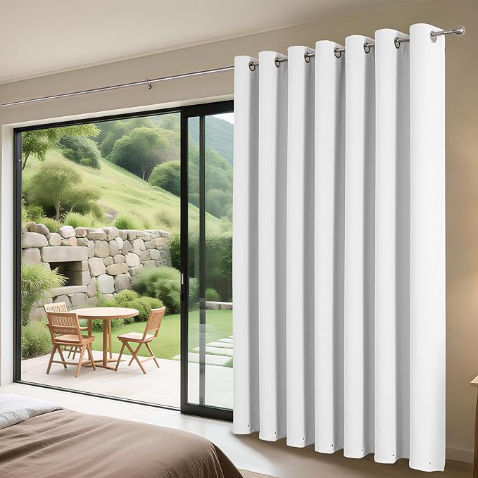 Joydeco Blackout Patio Sliding Door Curtains 84 Inches Long, Grommet Privacy