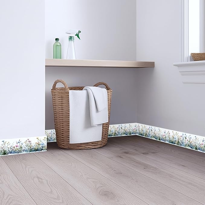 Wildflower Wallpaper Border 196x4 Inch Peel and Stick Wall Border Self Adhesive