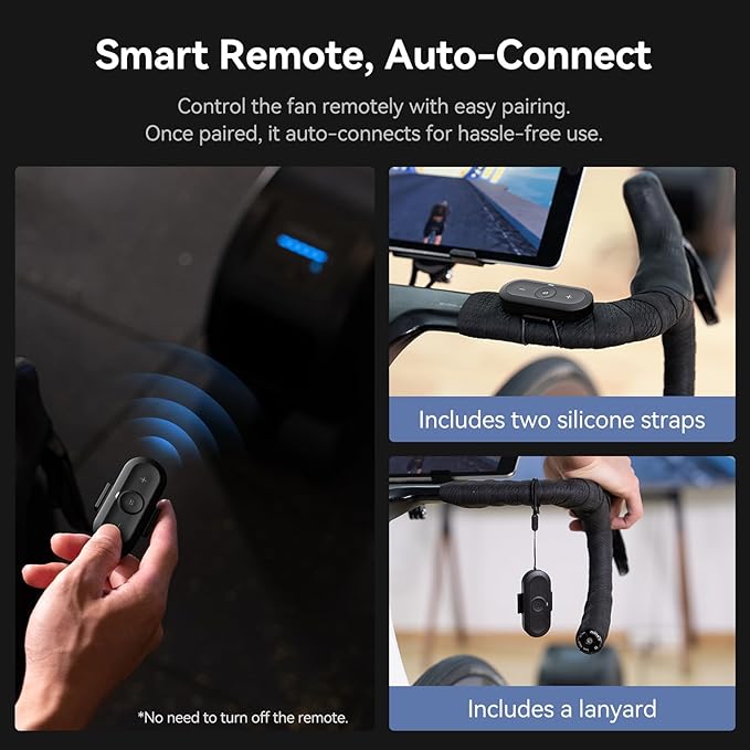 CYCPLUS Smart Indoor Cycling Fan, BLDC Motor Drive, 5 Speed Modes with Remote and APP Control, Low-Noise Bluetooth/ANT+ Cycling Fan for indoor Bike Trainers, Stationary/Spin Bikes, Cross Training