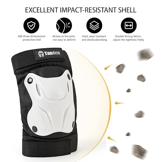 Skating Protective Gear Kids Toddler Knee Pads and Elbow Pads Set, Bike Protection for Kids Wrist Guards for Roller Skating Skateboarding Cycling White