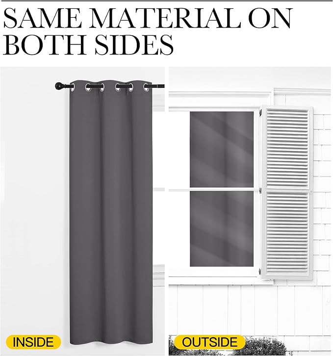 NICETOWN Bedroom Blackout Curtains Panels, 1 Pair, 55 inches by 102 Inch